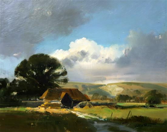 § Frank Wootton (1911-1978) Mockfords Barn, Sussex Downs 10 x 12in.